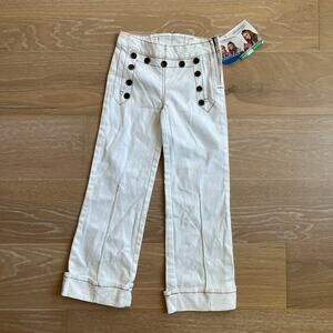 Vintage Y2K MaryKate & Ashley Olson Girl's Cropped Sailor Pants NWT sz 7 White